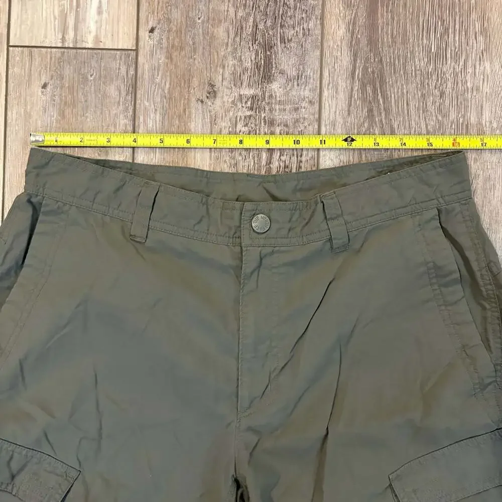 The North Face Cargo Shorts Mens 32 Green Nylon Hiking Outdoor